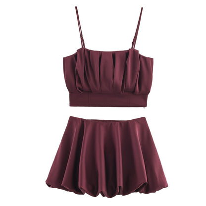 Sleeveless Vest And Skirt Women