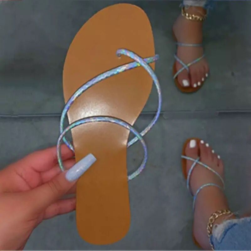 Color flat outer slippers