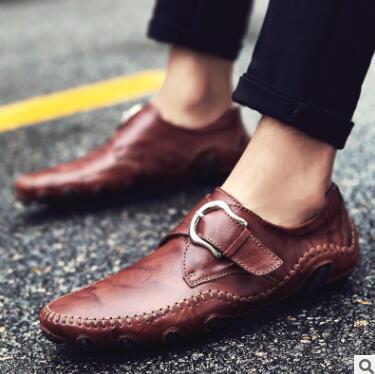Leather Men's Casual Shoes England Handmade Driving Leather