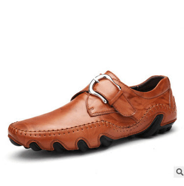 Leather Men's Casual Shoes England Handmade Driving Leather