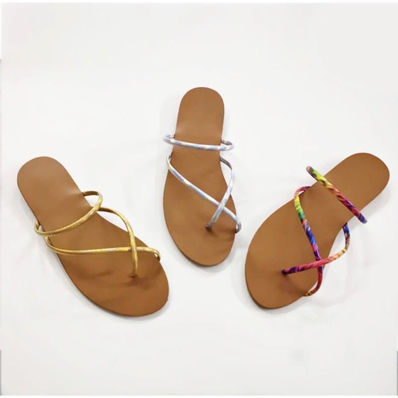 Color flat outer slippers