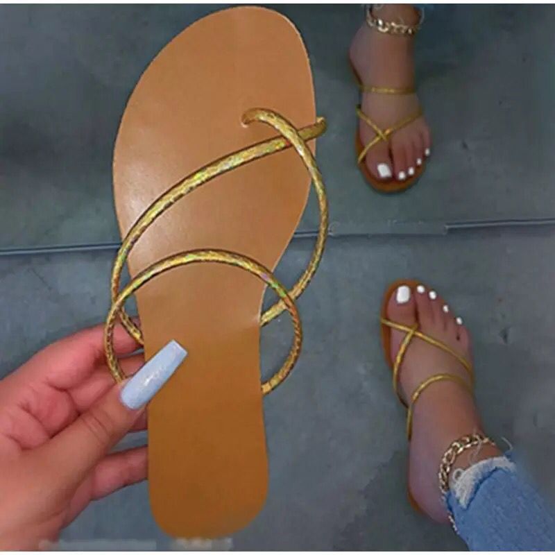 Color flat outer slippers