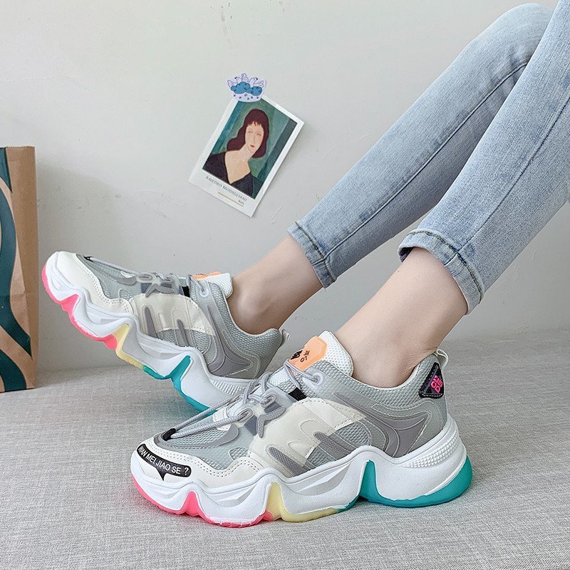 Rainbow platform casual sneakers
