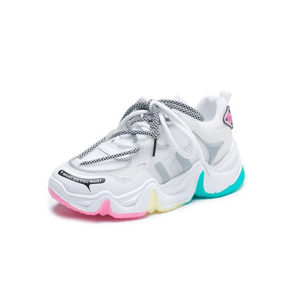 Rainbow platform casual sneakers