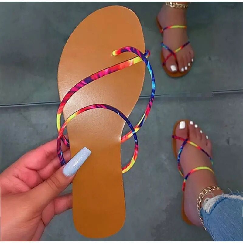 Color flat outer slippers