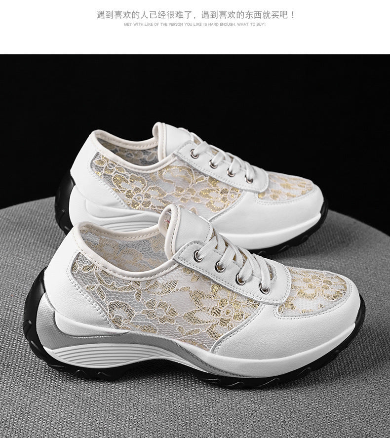New Korean Style Embroidered Shoes Women's Breathable Sneakers