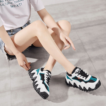 Breathable wave platform sneakers