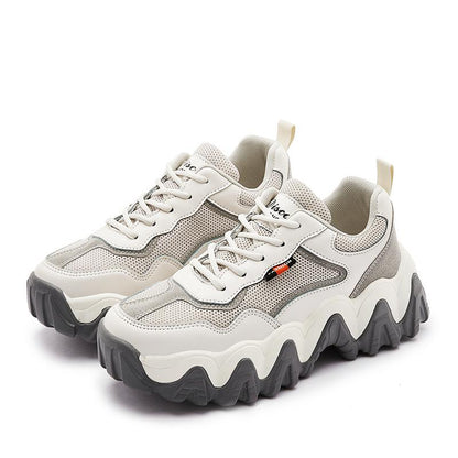 Breathable wave platform sneakers