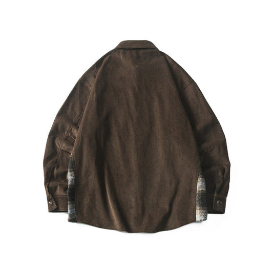 Stitching Corduroy Shirt Men's Vintage Shirt Coat
