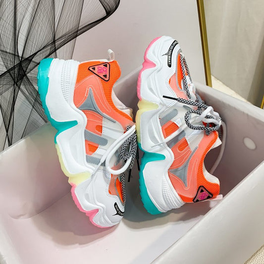 Rainbow platform casual sneakers