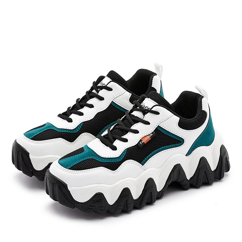 Breathable wave platform sneakers