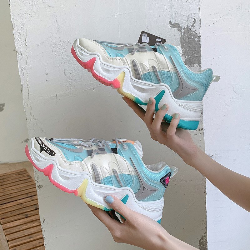 Rainbow platform casual sneakers