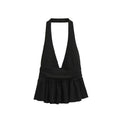 Women's Fashion Temperament Laminated Decoration Halter Top